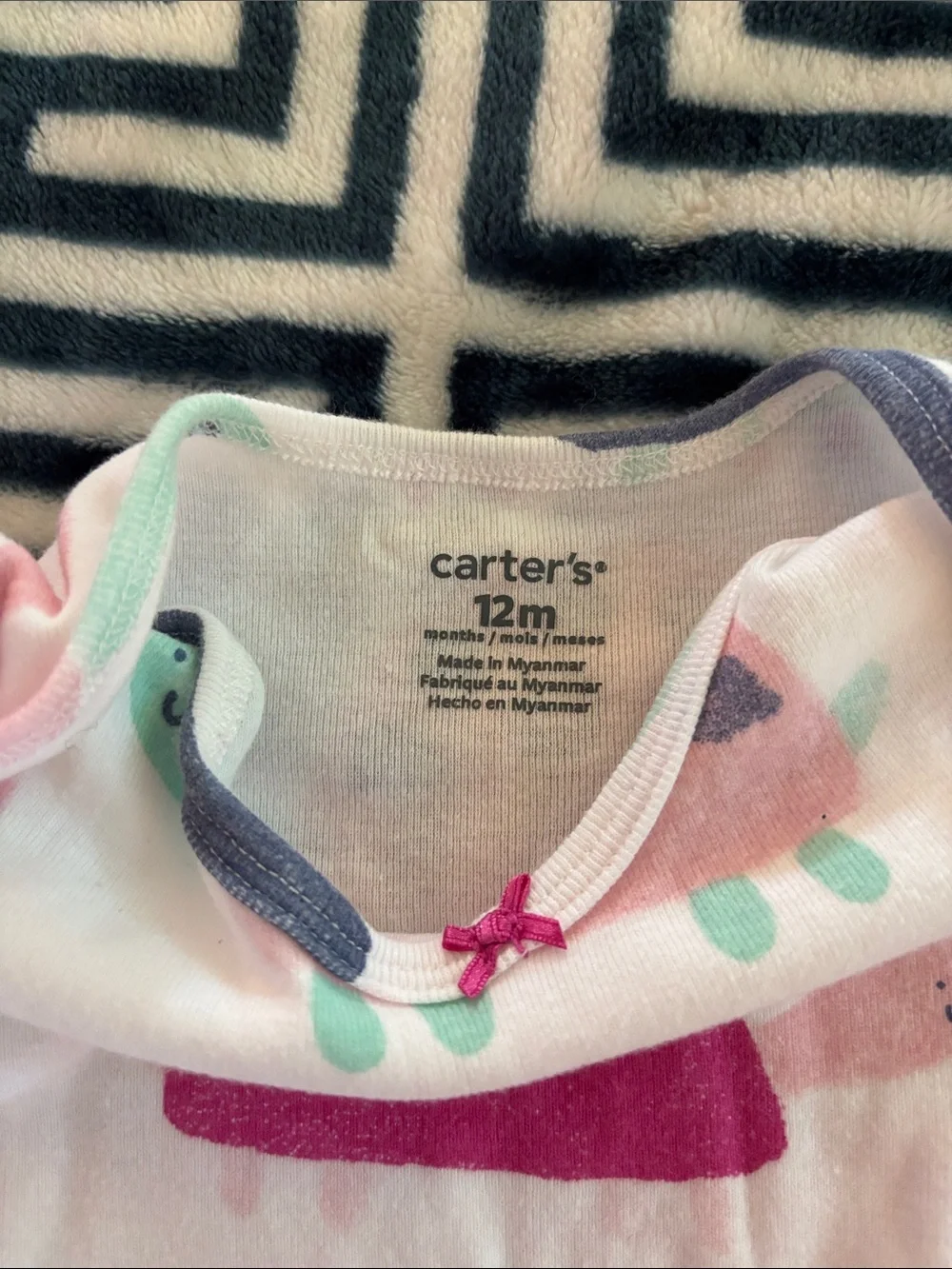 Carter's Pink, Mint & Navy Turtle Print Baby Bodysuit